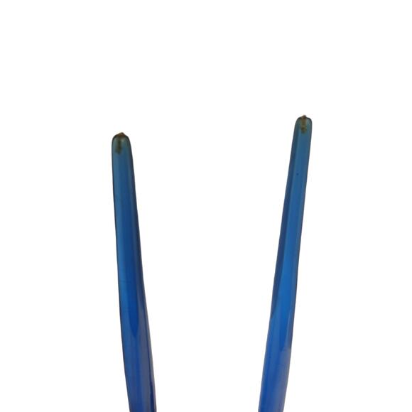 Vtg MCM Blue Lucite Taper Candles And Candle Holders - Picture 2 of 3